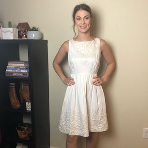 lilly pulitzer white & cream embroidered dress